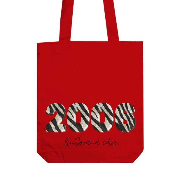 Taška z bio bavlny s potiskem 2006 limitovaná edice zebra