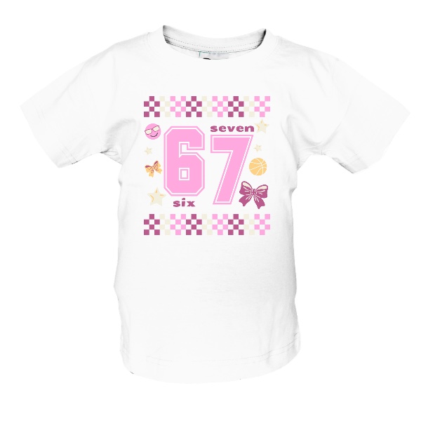 Tričko s potiskem 6 7 six seven pro dívku
