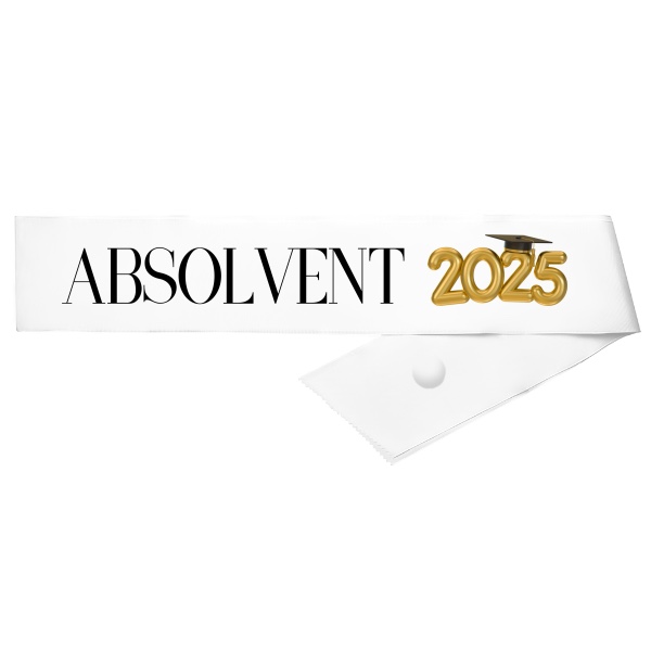 Šerpa s potiskem Absolvent 2025 zlatá čísla