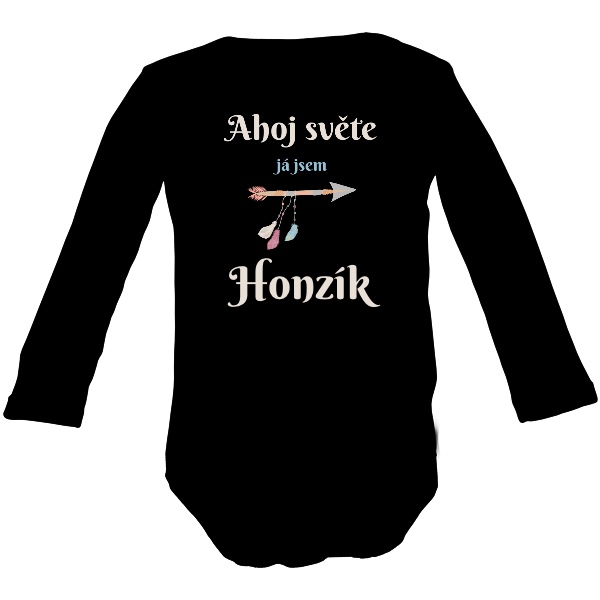 Ahoj světe boho šíp a jméno miminka