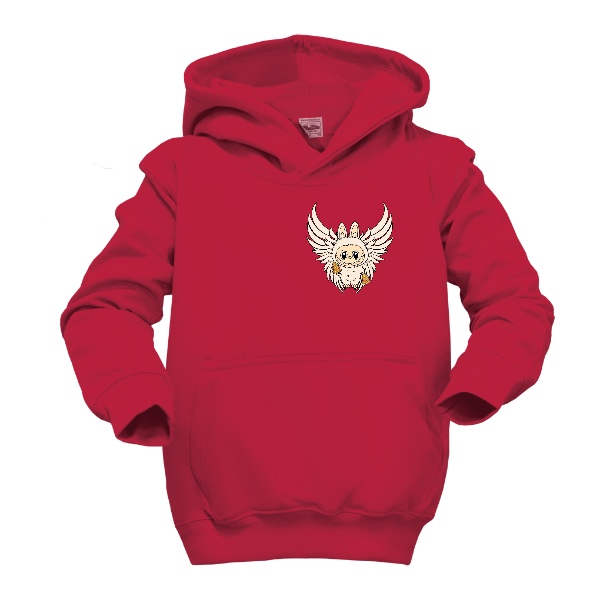 Dětská mikina s kapucí s potiskem Andělská vánoční příšerka ve stylu Labubu