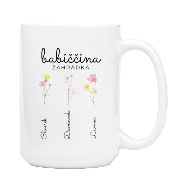 Babiččina zahrádka se jmény jejích tří vnoučat