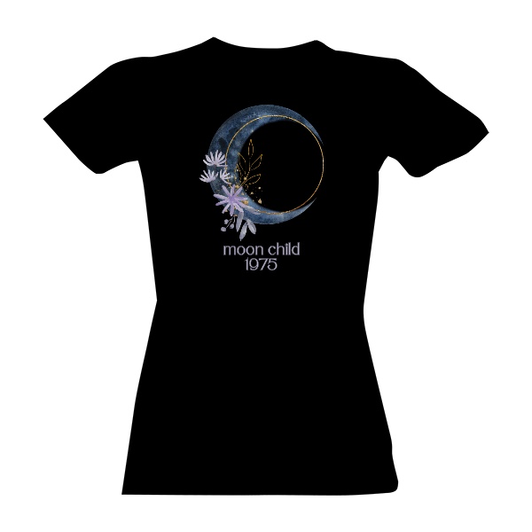 Boho Moon Child 1975 s květinovým měsícem