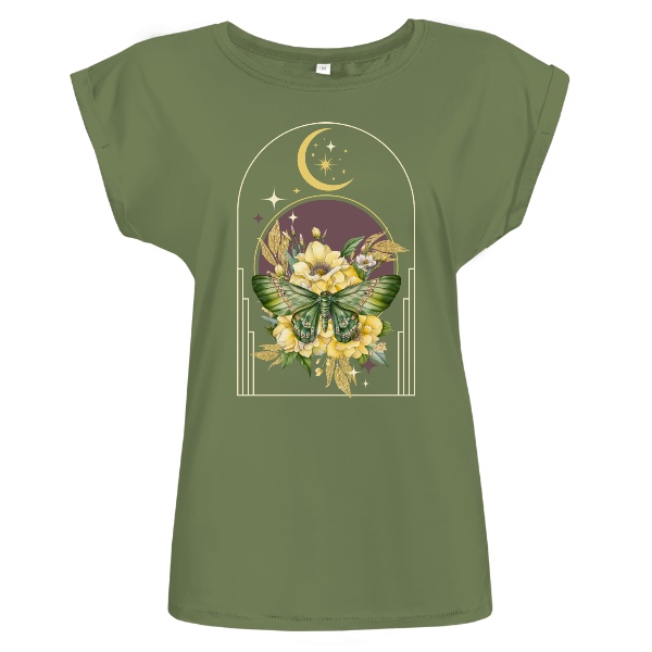 Tričko s potiskem Boho noční motýl s měsícem a hvězdami