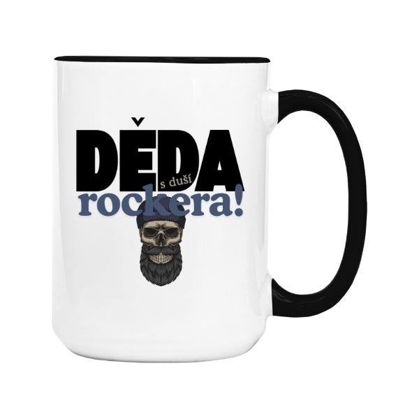 Děda s duší rockera s vousatou lebkou