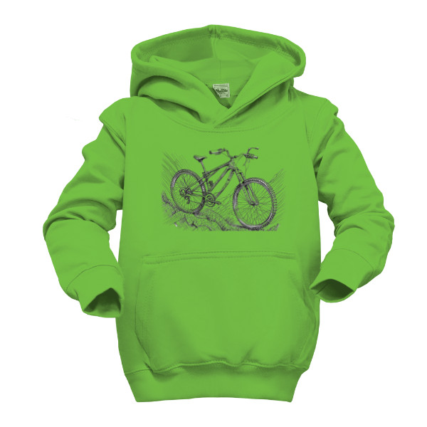 Dětská mikina s kapucí s potiskem Horské kolo MTB