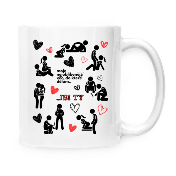 Hrnek malý bílý s potiskem Ikony moje nejoblíbenější věc jsi ty
