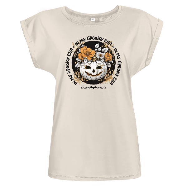 Tričko s potiskem In My Spooky Era dýně s květinami