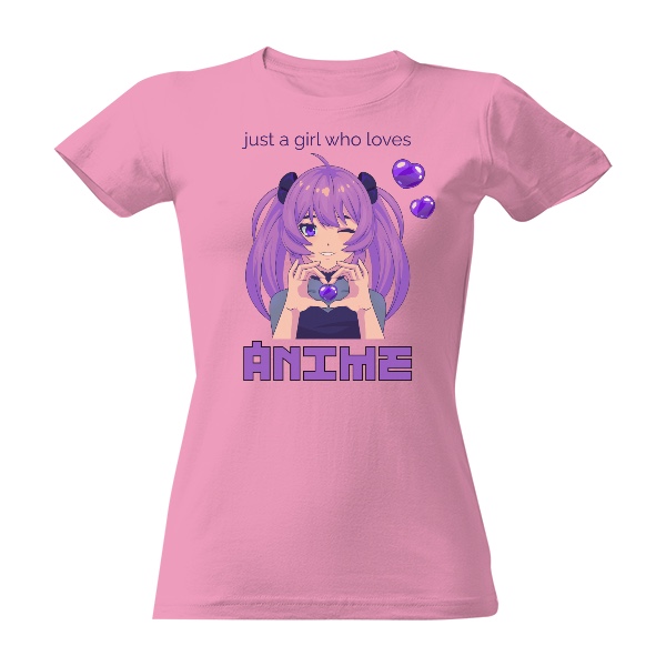 Tričko s potiskem Just a girl who loves anime varianta 1