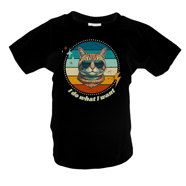 Tričko s potiskem Kočka s nápisem I Do What I Want