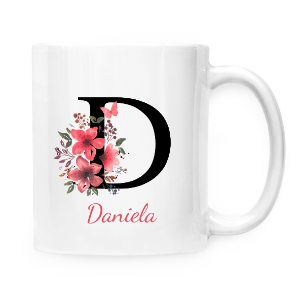 Květinové písmeno D s upravitelným jménem