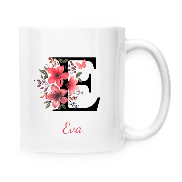 Květinové písmeno E s upravitelným jménem