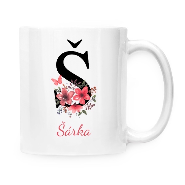 Květinové písmeno Š s upravitelným jménem