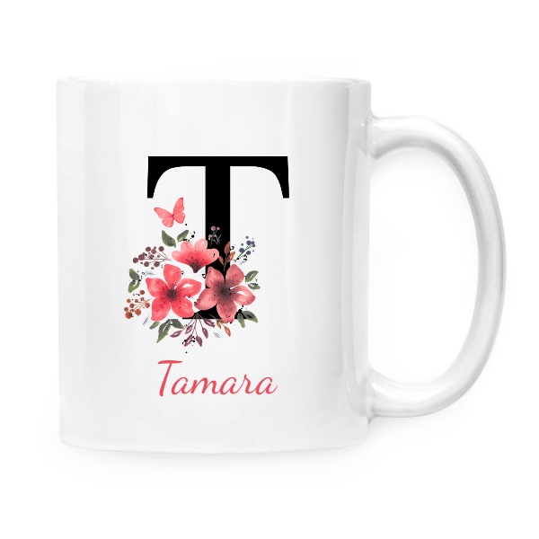 Květinové písmeno T s upravitelným jménem