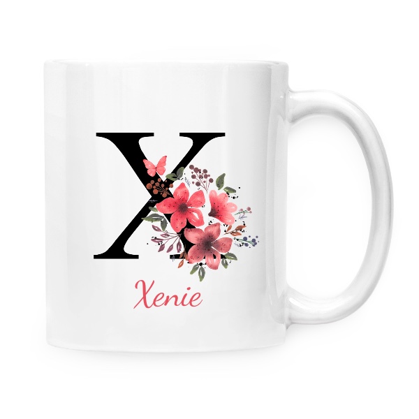 Květinové písmeno X s upravitelným jménem