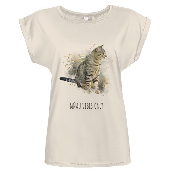 Tričko s potiskem Mourovatá kočka Mňau Vibes Only