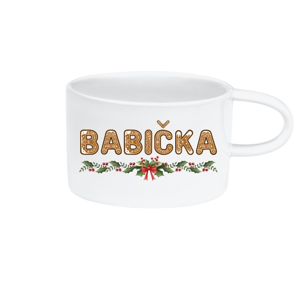 Nápis babička a Vánoce z perníčků s upravitelným rokem