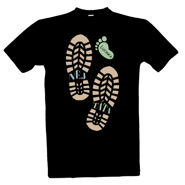 Tričko s potiskem Nej táta stopa se jménem jednoho dítěte