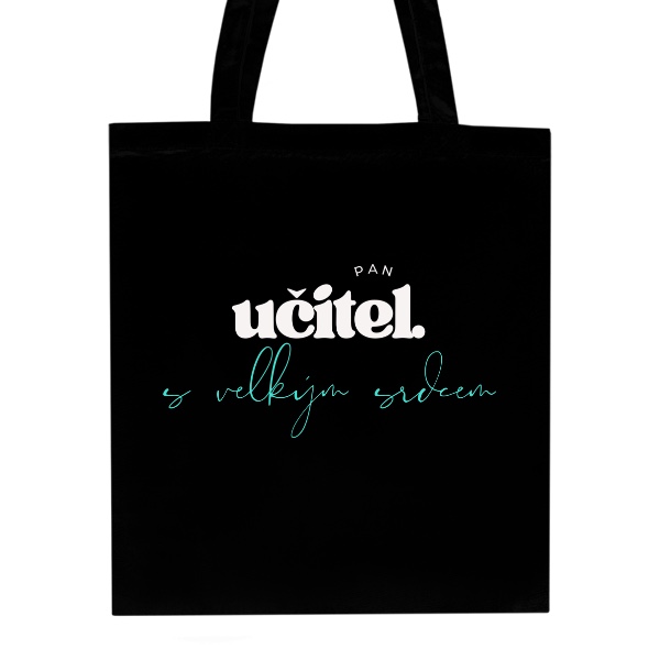 Nákupní taška unisex s potiskem Pan učitel s velkým srdcem