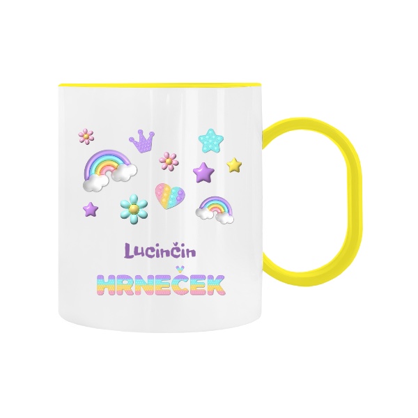 Pop it design se srdcem a upravitelným jménem