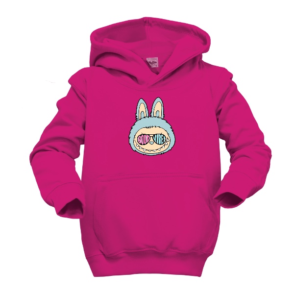 Dětská mikina s kapucí s potiskem Příšerka ve stylu Labubu Good Vibes