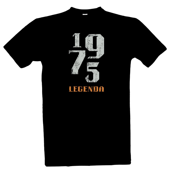 Tričko s potiskem Rok 1975 legenda světlý nápis
