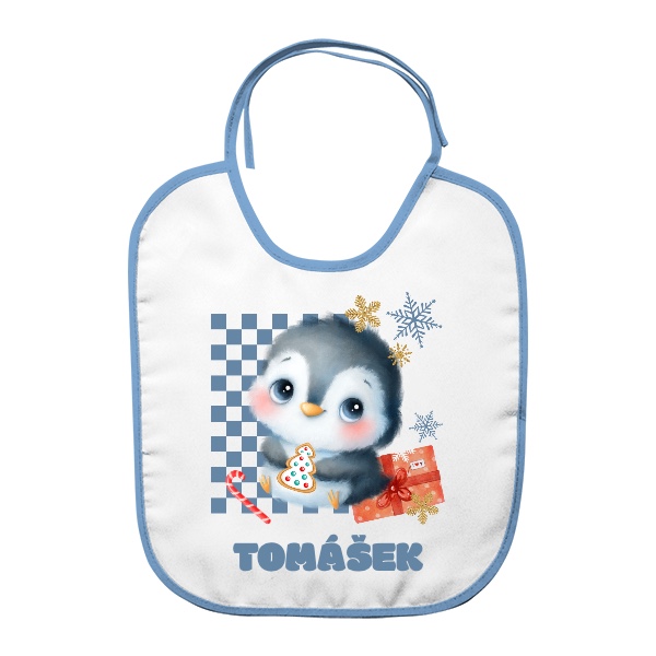 Bryndák s potiskem Roztomilý tučnáček chlapeček s upravitelným jménem