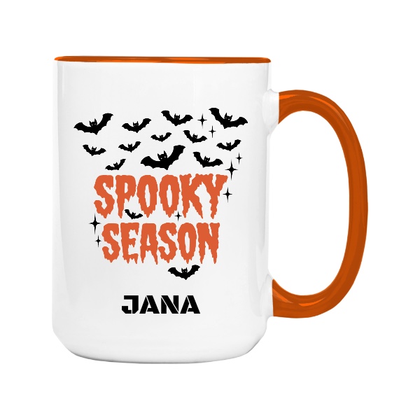 Strašidelný nápis Spooky Season se jménem