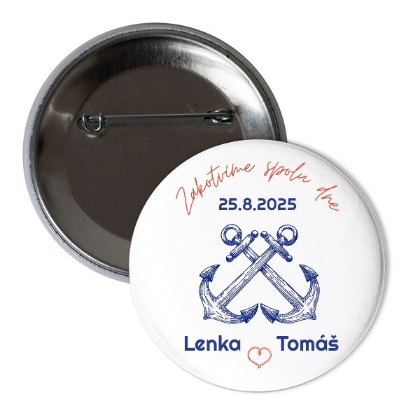 Svatební Zakotvíme spolu s upravitelným datem a jmény