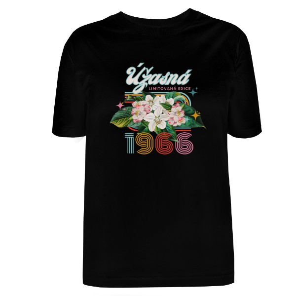 Tričko s potiskem Úžasná 1966 s květy citrusu