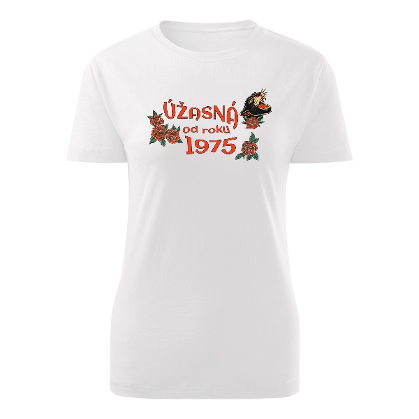 Tričko s potiskem Úžasná od roku 1975 rockabilly panter