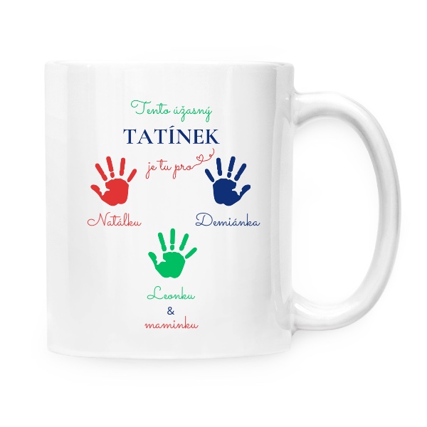 Úžasný tatínek s otisky dlaní a jména 3 dětí