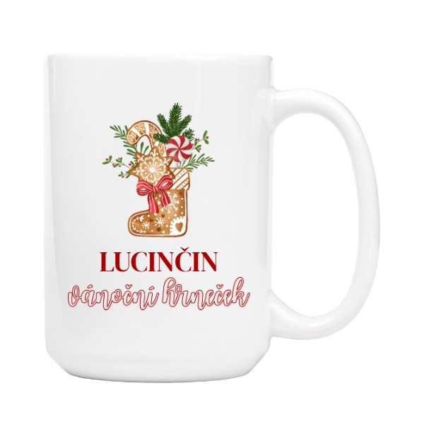 Vánoční design perníkovou ponožkou s upravitelným jménem