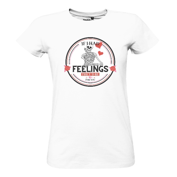 Tričko s potiskem Zamilovaný kostlivec se srdíčky