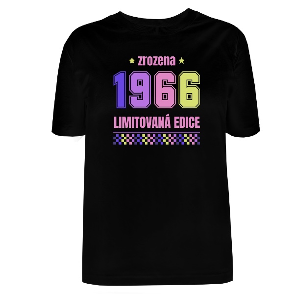 Tričko s potiskem Zrozena 1966 limitovaná edice pastelové barvy