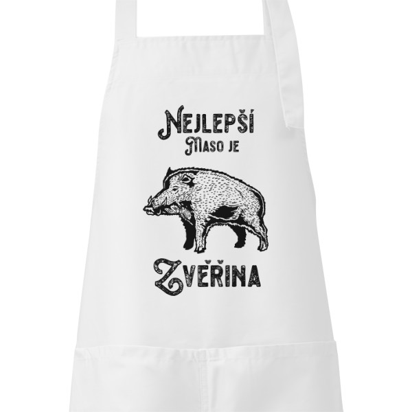 Zástěra s potiskem Zvěřina na zástěře
